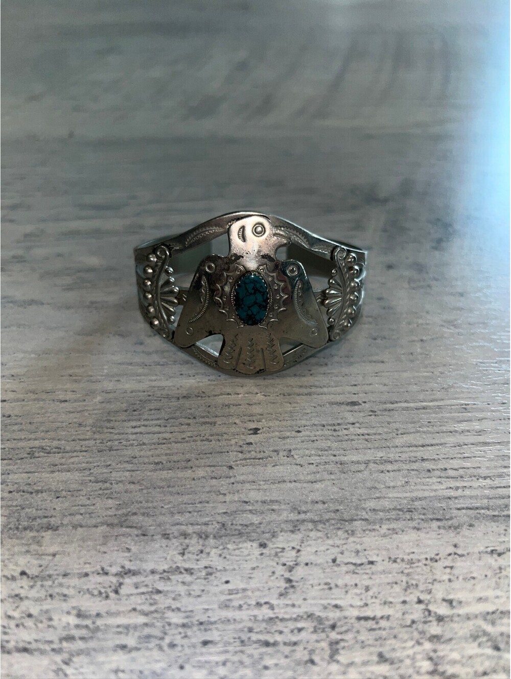 Turquoise stone cuff ring